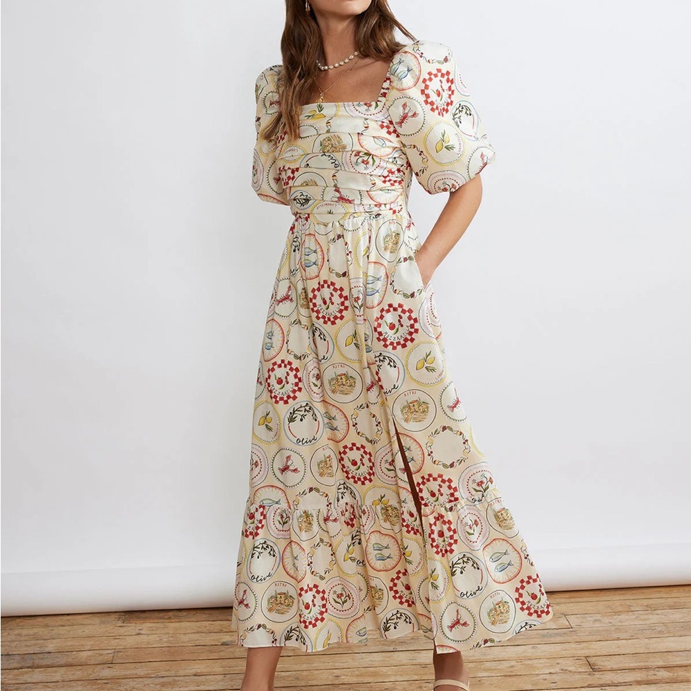 Kitri Maggie Vintage Plates Maxi Dress